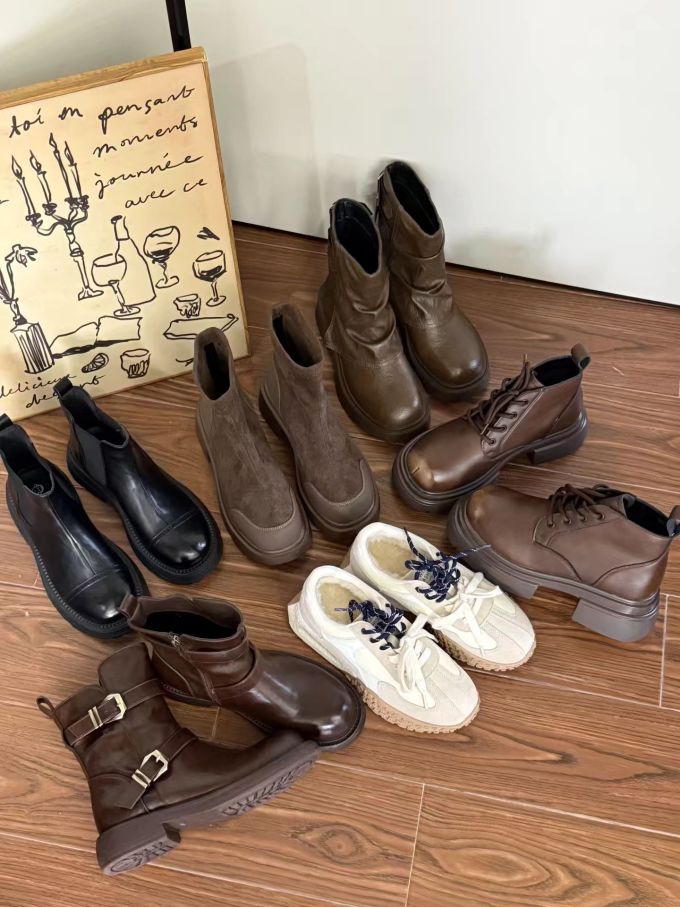 土褐色 沃土 黑褐色 圆头 袢扣 皮革 