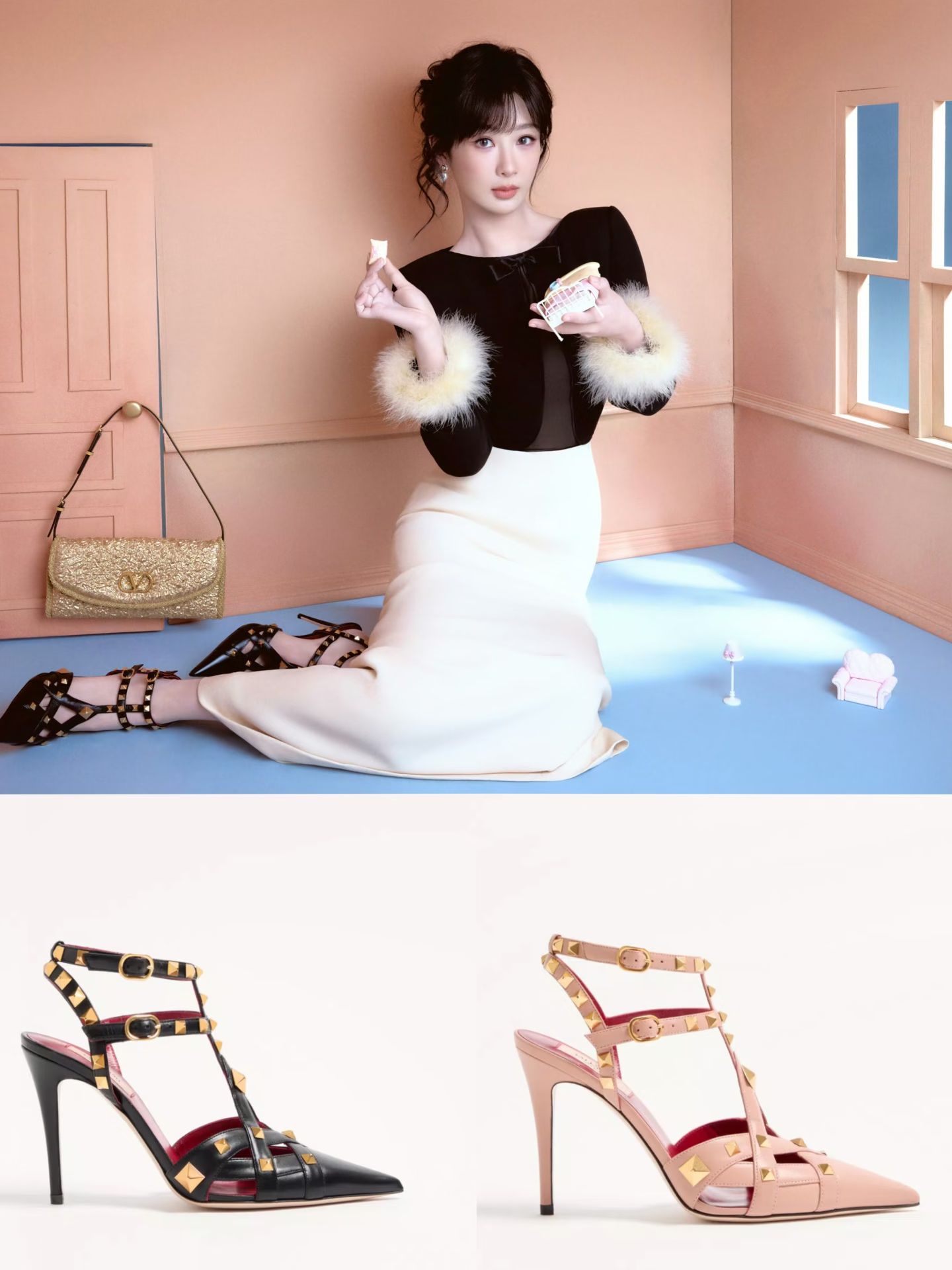 A型 亮白 古裙衬 丁香灰粉 淑女  - VALI鞋履AI设计主图