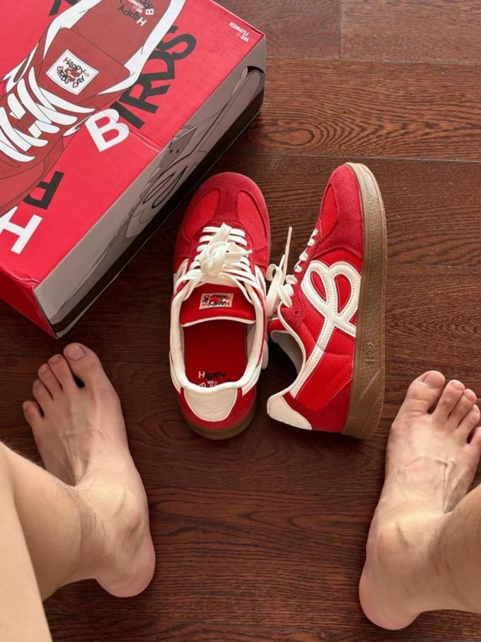 肾上腺素 鲜红 芙蓉红 低帮 系带 布面 