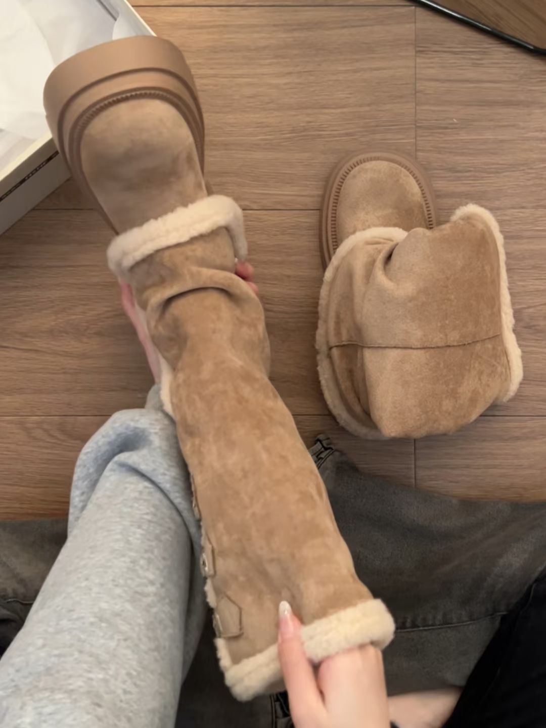 印度茶色 胡芦巴 褐菇 圆头 无帮 皮革  - VALI鞋履AI设计主图