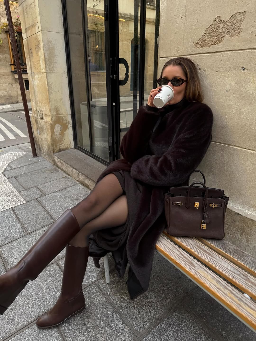 皮草面料 H型 基础袖 黑豆色 巧克力梅  - VALI鞋履AI设计主图