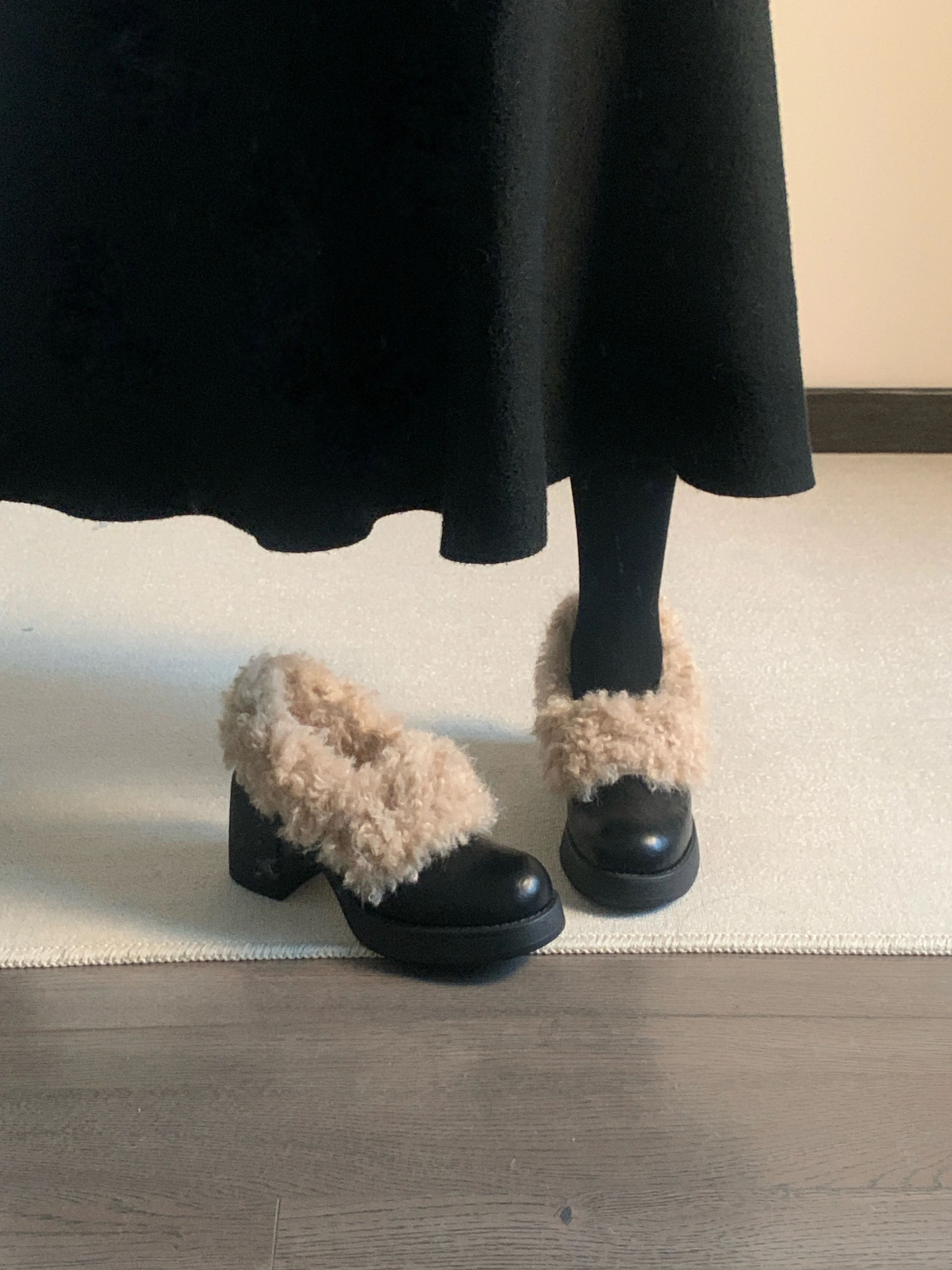 尾气黑 榛子 沙砾色 低帮 一脚蹬 绒毛/绒面  - VALI鞋履AI设计主图