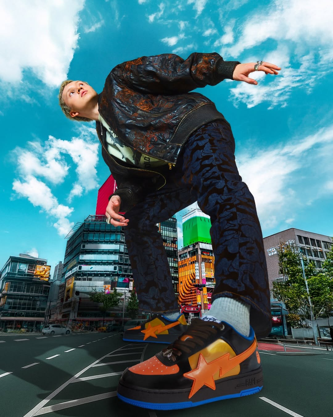 基础袖 满印&循环 印花 蓝黑色 咖啡褐色  - VALI鞋履AI设计主图