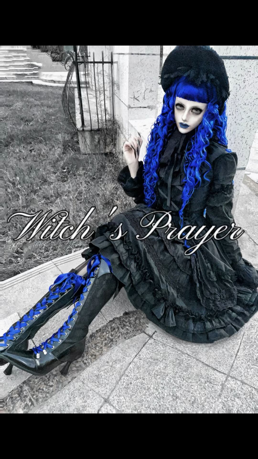 A型 层叠 荷叶边 碳色 深板岩色 湍流色 哥特风  - VALI鞋履AI设计主图