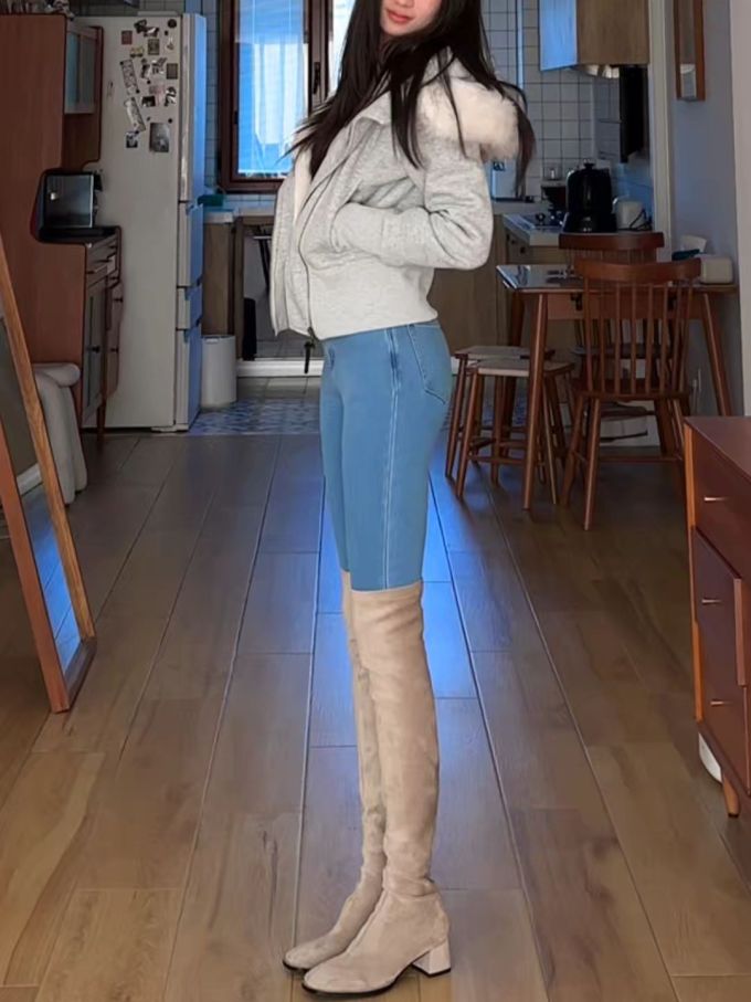 粗跟 杏褐色 暖灰褐色 月夜色 尖头 皮革 