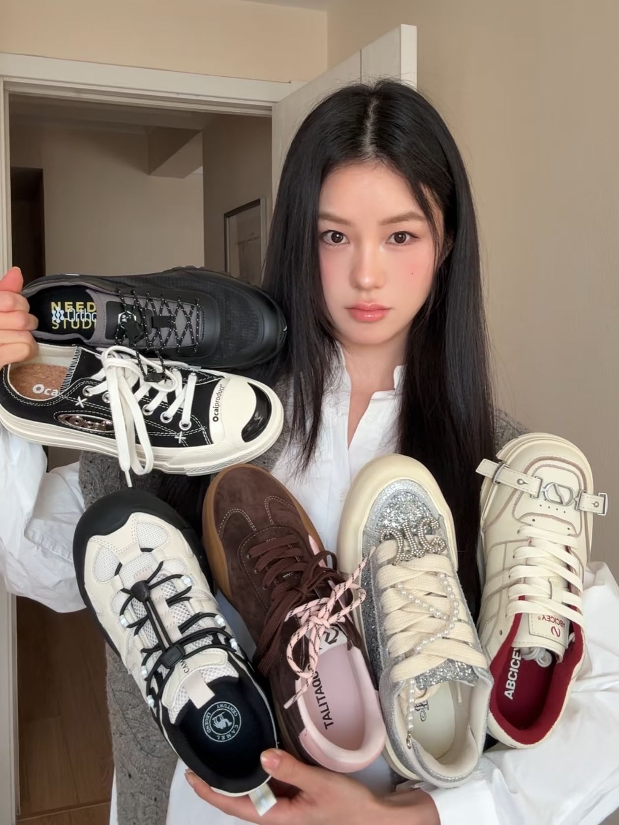 燕尾服 蒸气灰 白玛瑙 系带 皮革  - VALI鞋履AI设计主图