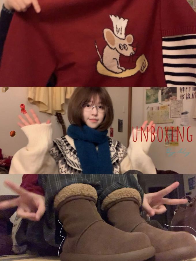 毛纺 H型 圆形领 中长袖 基础袖 局部印染 印花 大丽花红 杏仁饼干色 杏仁色 