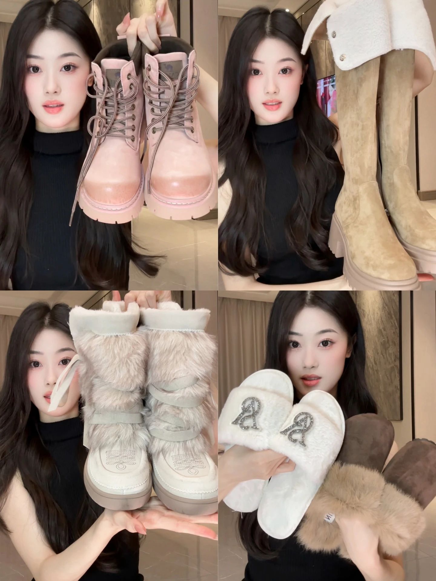 米黄色 拿铁咖啡色 香雪球色 圆头 皮革  - VALI鞋履AI设计主图