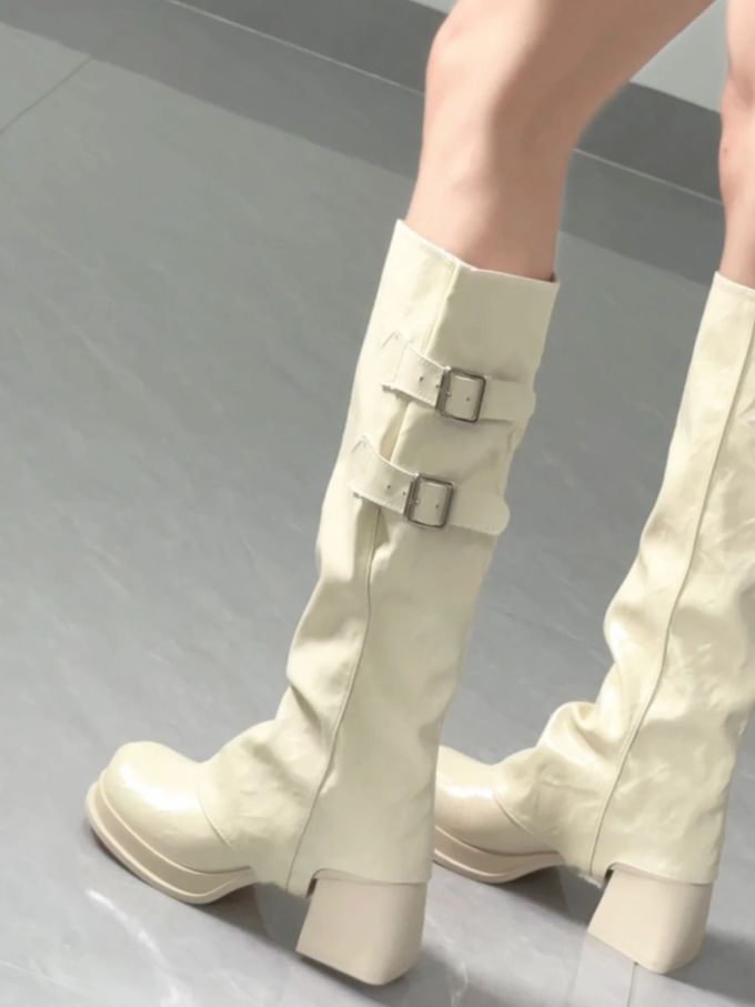 高跟 粗跟 桉灰色 泡沫色 墙灰色 皮革 