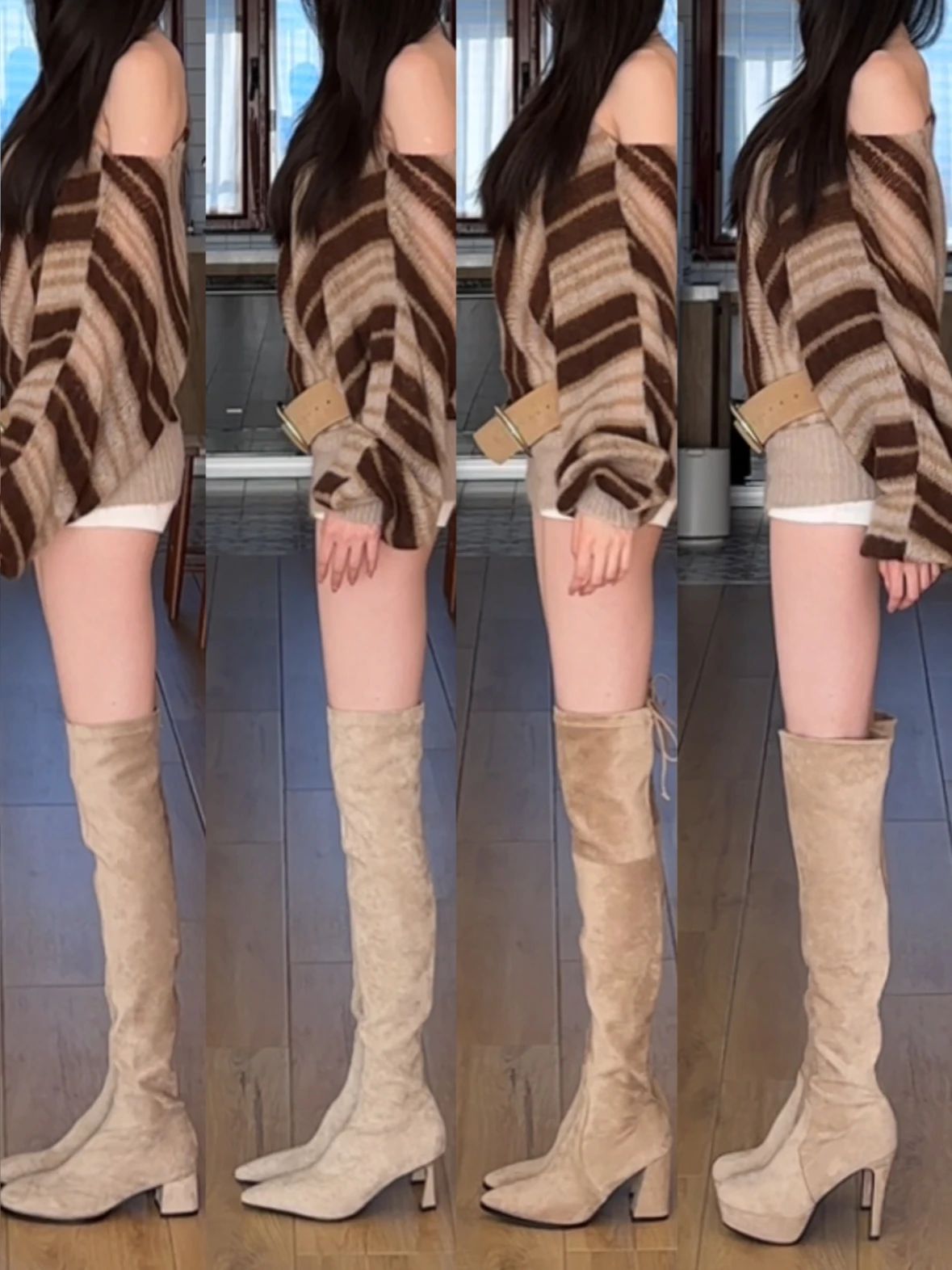 炒杏仁色 河岩 流沙色 尖头 皮革  - VALI鞋履AI设计主图