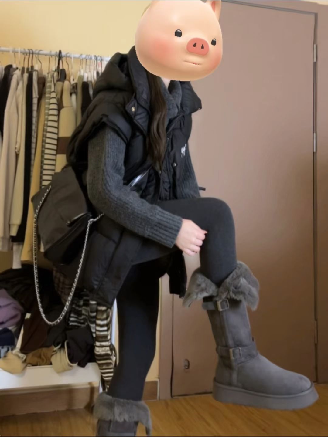 防护功能 H型 无袖 绗缝 燕尾服 松香色 烧焦灰 基础扣饰 基础拉链  - VALI鞋履AI设计主图