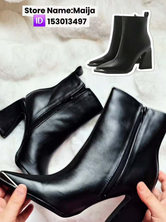 高跟 粗跟 停电色 铅色 石砾灰 尖头 皮革 