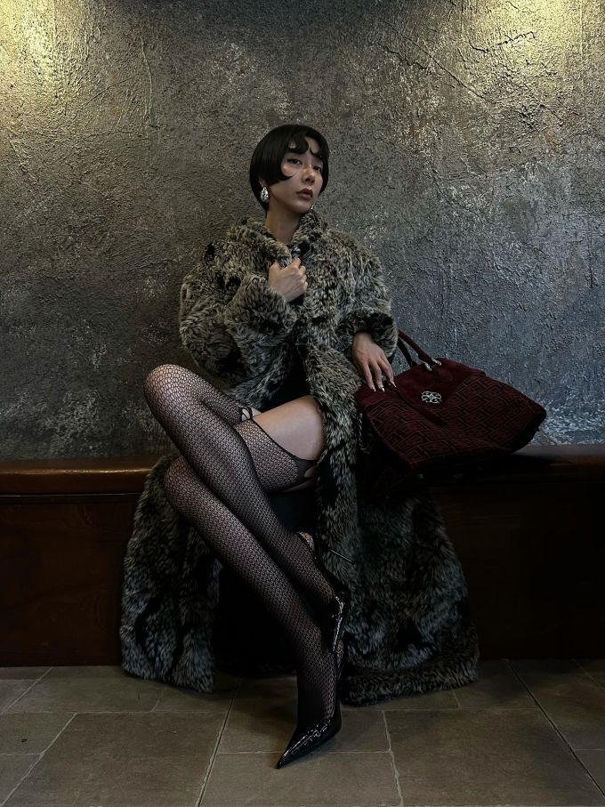 皮草面料 A型 燕尾服 鹪鹩色 青铜色 性感 