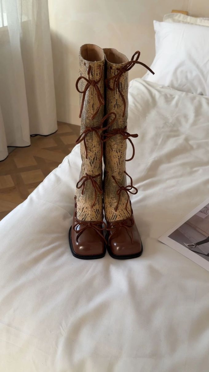 土褐色 沙漠棕榈色 陨石色 方头 系带 