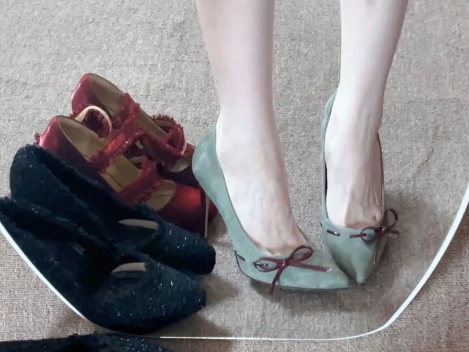 选美蓝 深酒红 松露巧克力色 尖头 一脚蹬 浅口鞋 皮革 