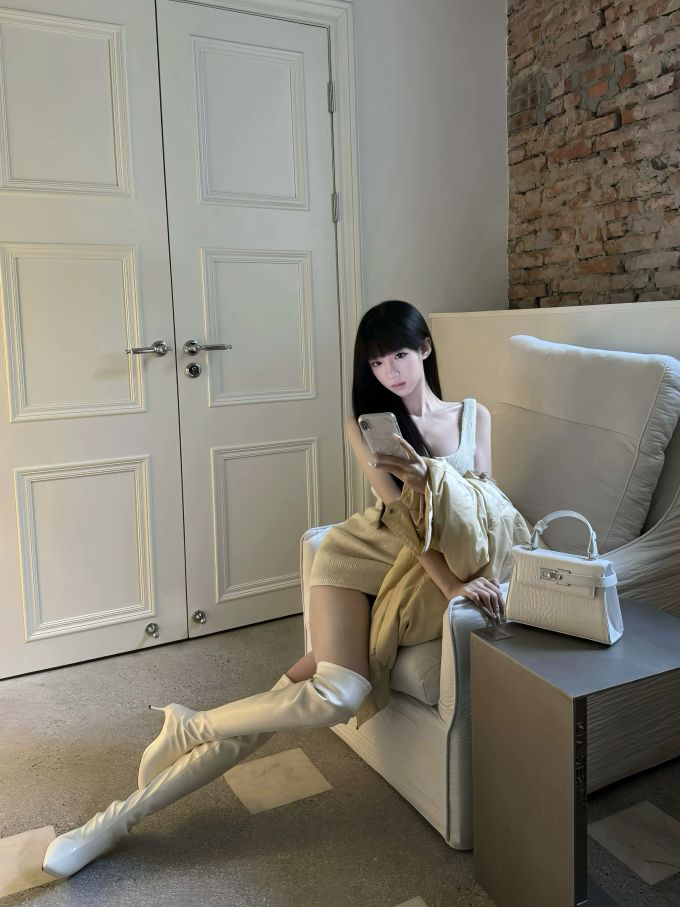 X型 方形领 无袖 打结-扭结 深橄榄色 深黄橄榄绿 胡桃绿 