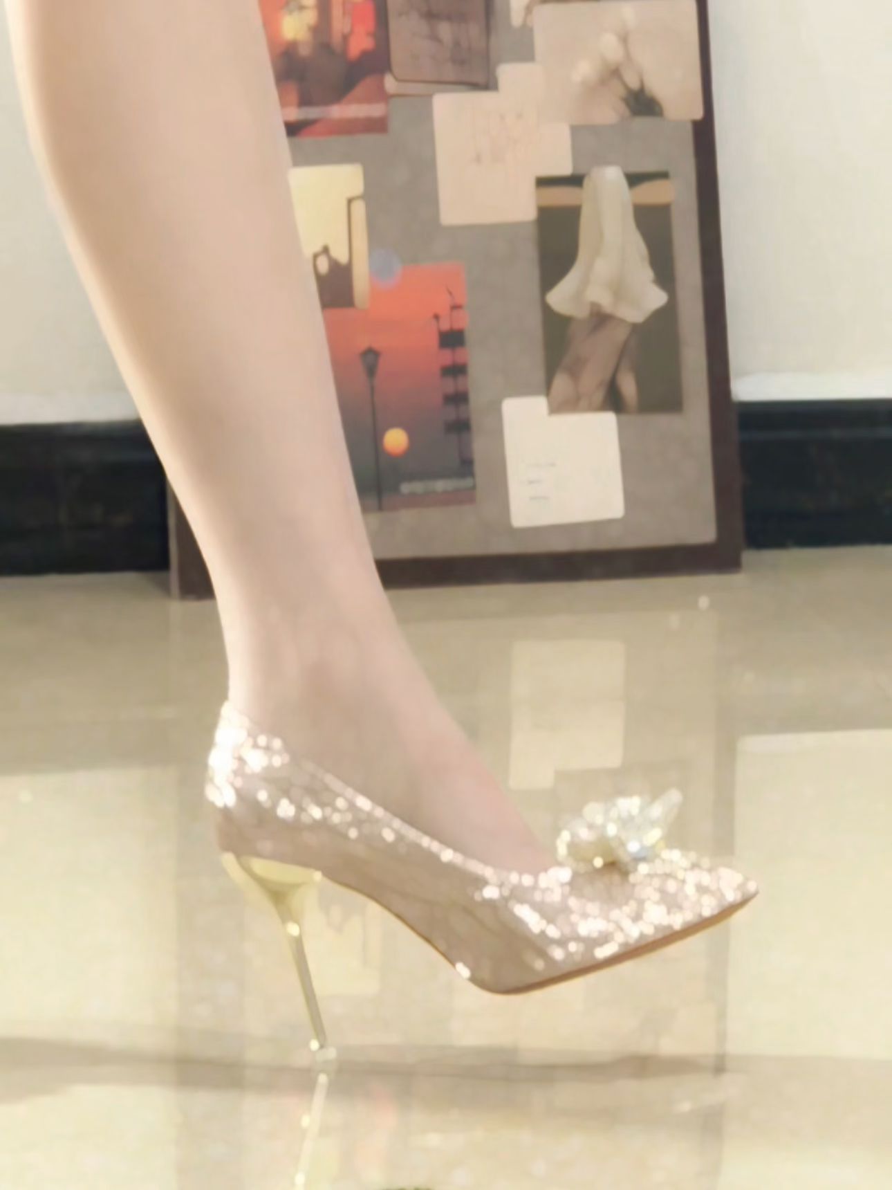 高跟 细跟 熏香色 巴西沙 凝乳色 尖头 低帮 一脚蹬 浅口鞋  - VALI鞋履AI设计主图