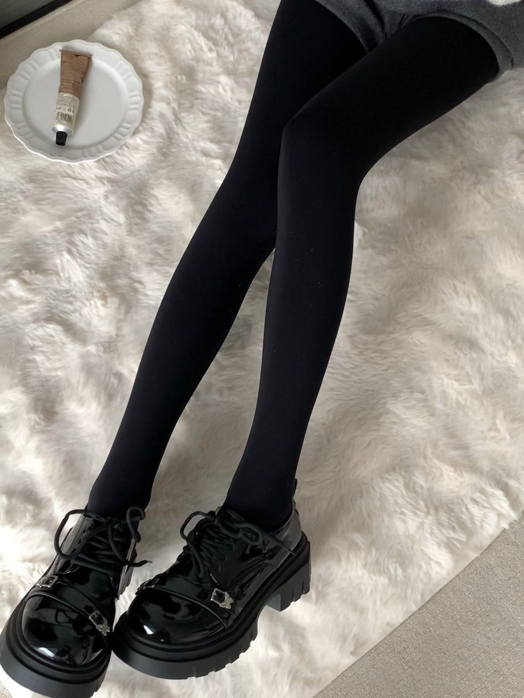 厚底 燕尾服 暗影蓝 圆头 系带 皮革  - VALI鞋履AI设计主图