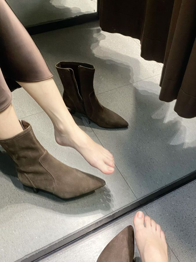 粗跟 深橄榄色 榉树色 酸豆色 皮革 