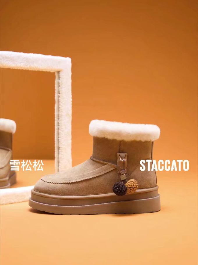 淡赤黄色 焦糖咖啡色 猫鼬 圆头 皮革 