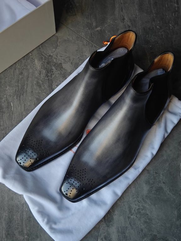 燕尾服 铁灰色 石板 皮革  - VALI鞋履AI设计主图