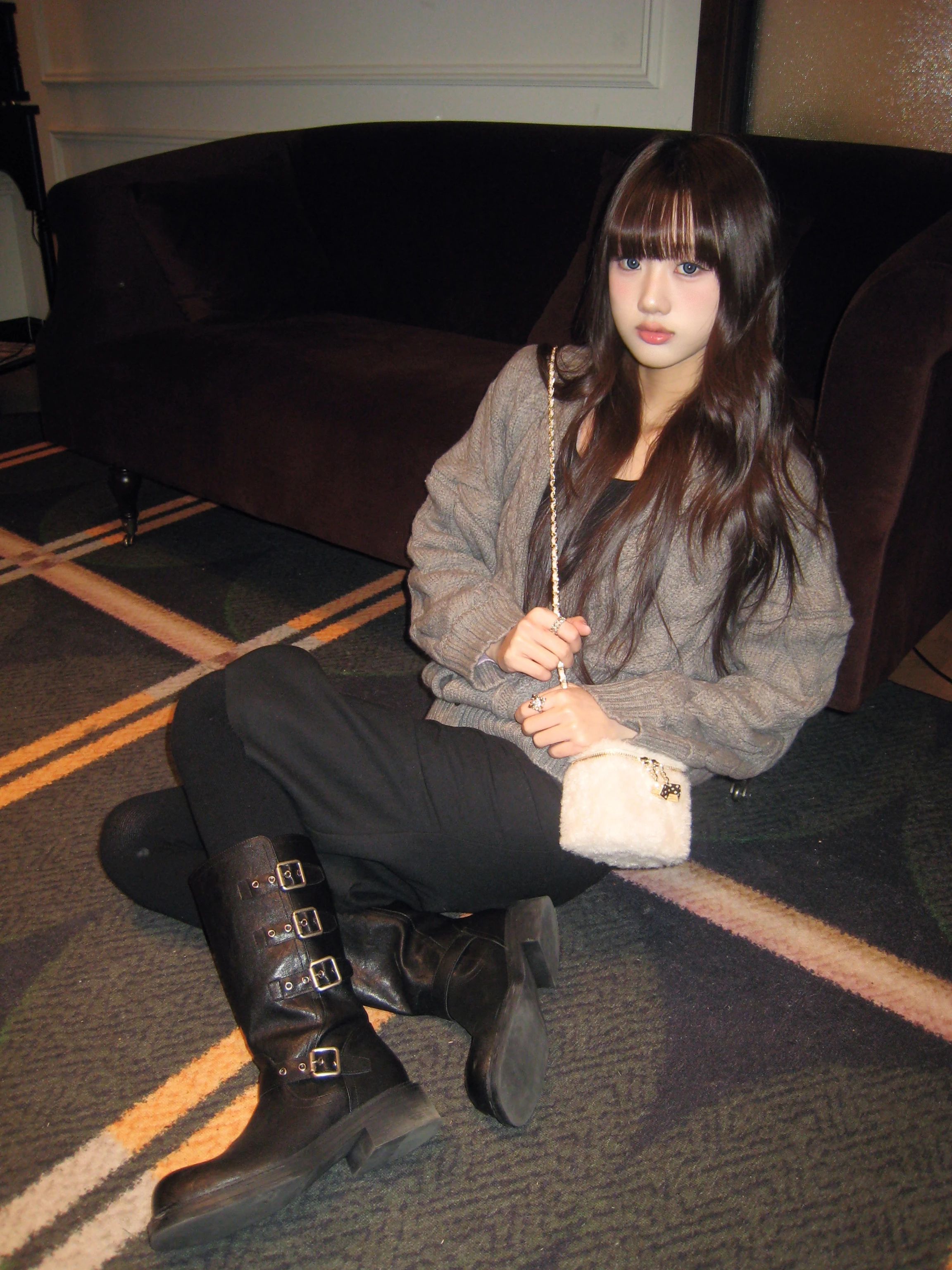 毛纺 基础袖 细针 褐灰色 山羊灰 蘑菇色  - VALI鞋履AI设计主图