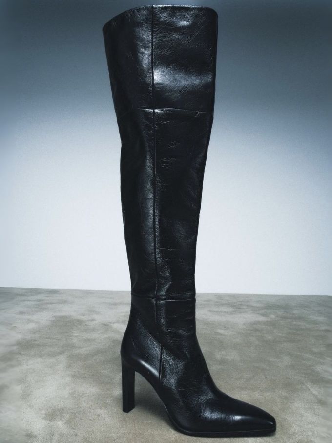 粗跟 燕尾服 深板岩色 暴雨灰 尖头 皮革 