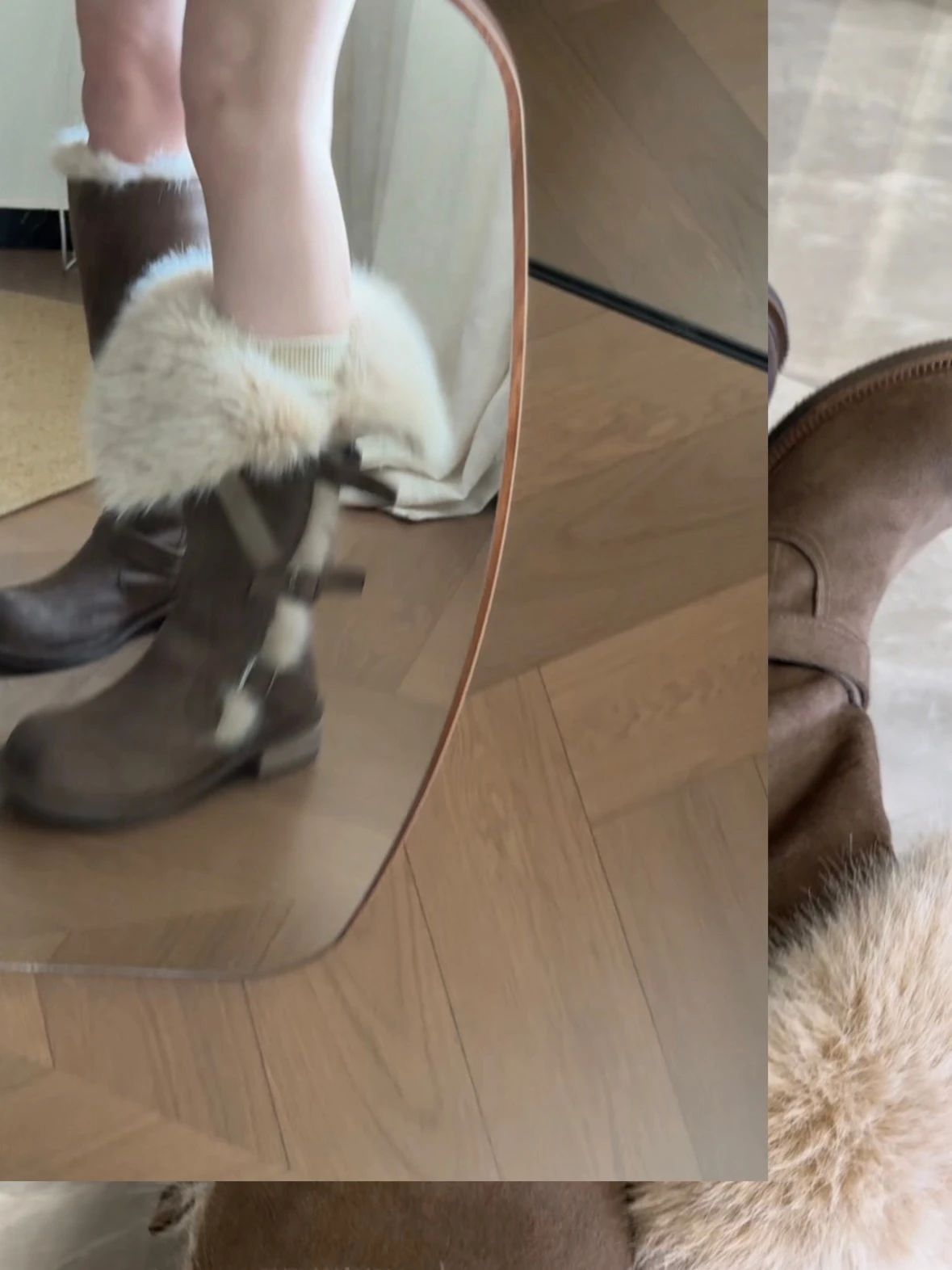 棕灰色 深洞 雾色 圆头 皮革  - VALI鞋履AI设计主图