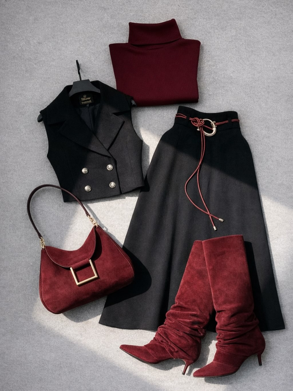 A型 燕尾服 Merlot红酒 西拉葡萄色  - VALI鞋履AI设计主图