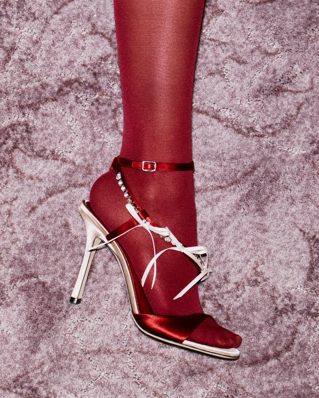 高跟 细跟 胆大 精明红 大丽花红 无帮 皮革  - VALI鞋履AI设计主图