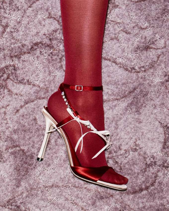 高跟 细跟 胆大 精明红 大丽花红 无帮 皮革 