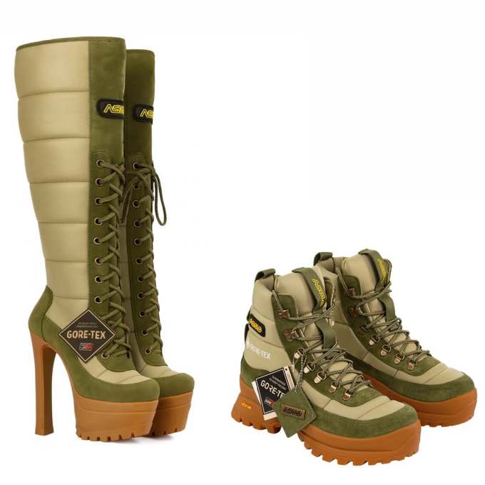 暗冷杉绿 母狮 牛油果色 圆头 系带 