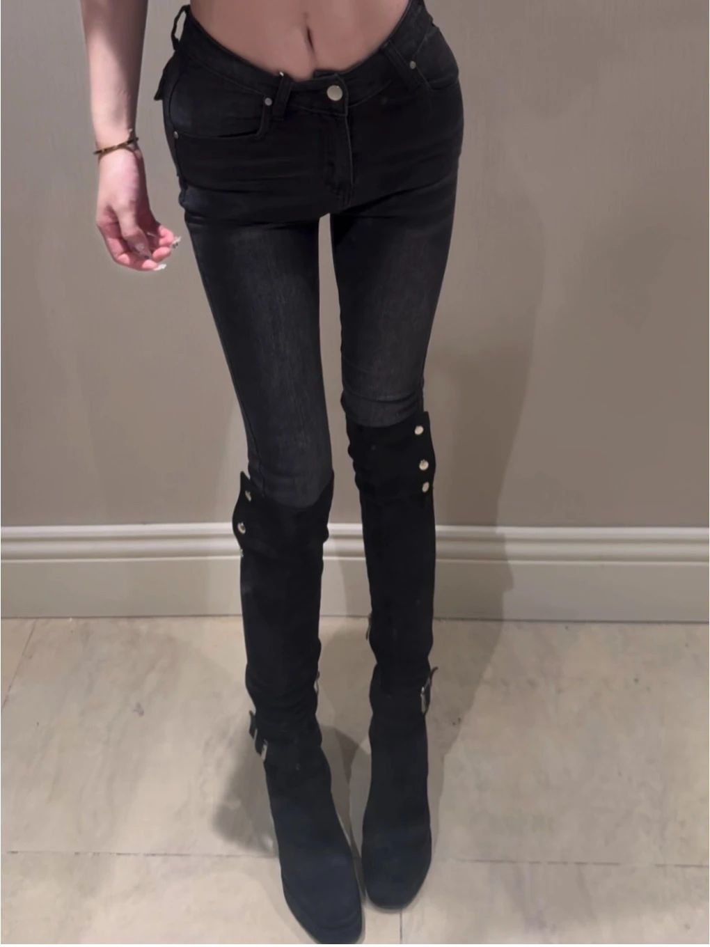 牛仔面料 停电色 基础扣饰  - VALI鞋履AI设计主图