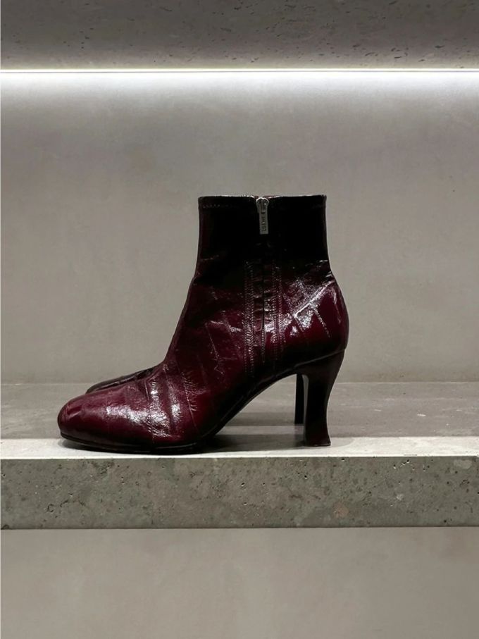 高跟 粗跟 陨石色 葡萄酒红 哥特红 圆头 皮革 