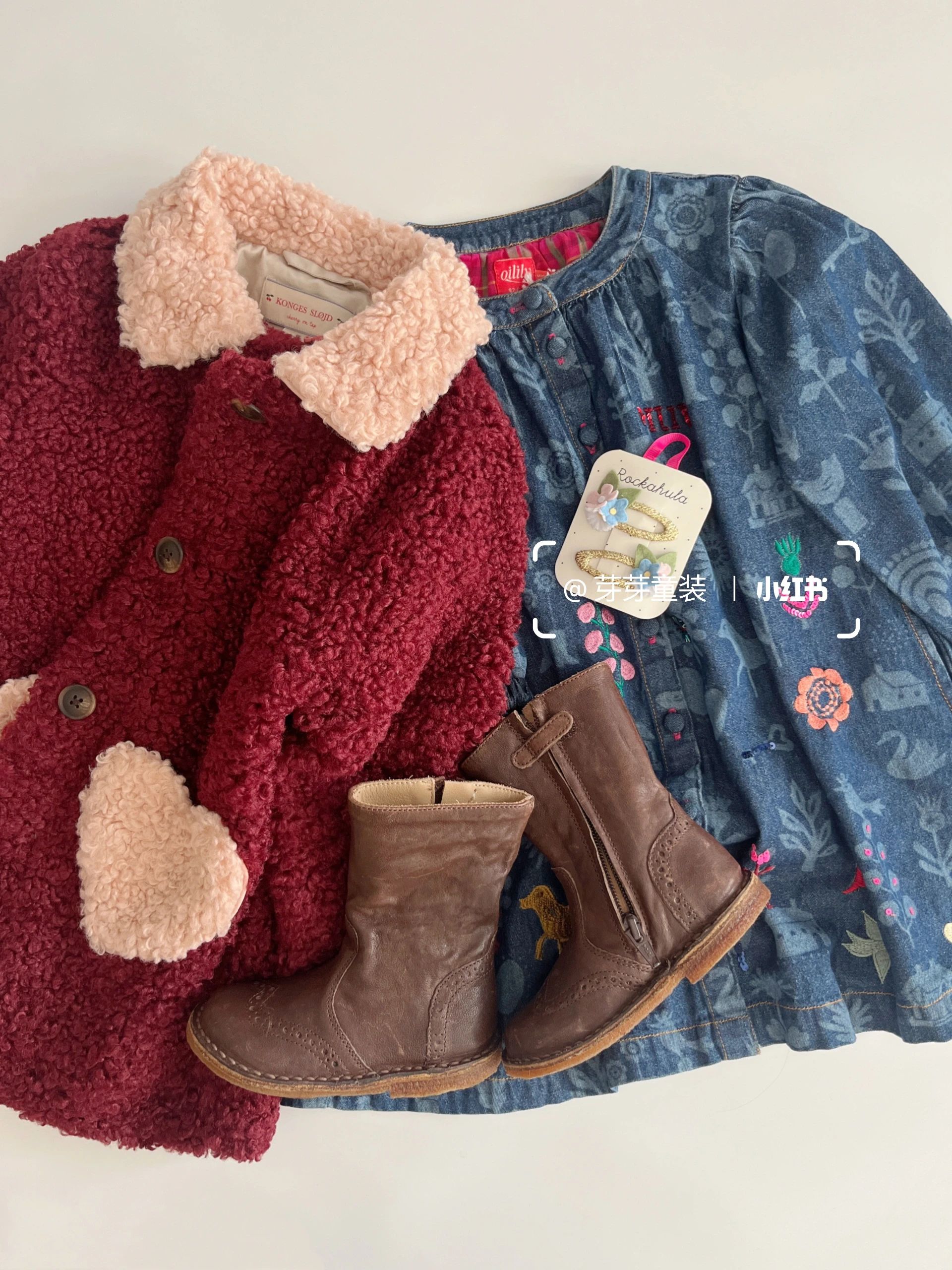 牛仔面料 A型 立领 中长袖 基础袖 局部印染 洗水 印花 礼服蓝 白令海色 哥本哈根蓝 基础扣饰  - VALI鞋履AI设计主图