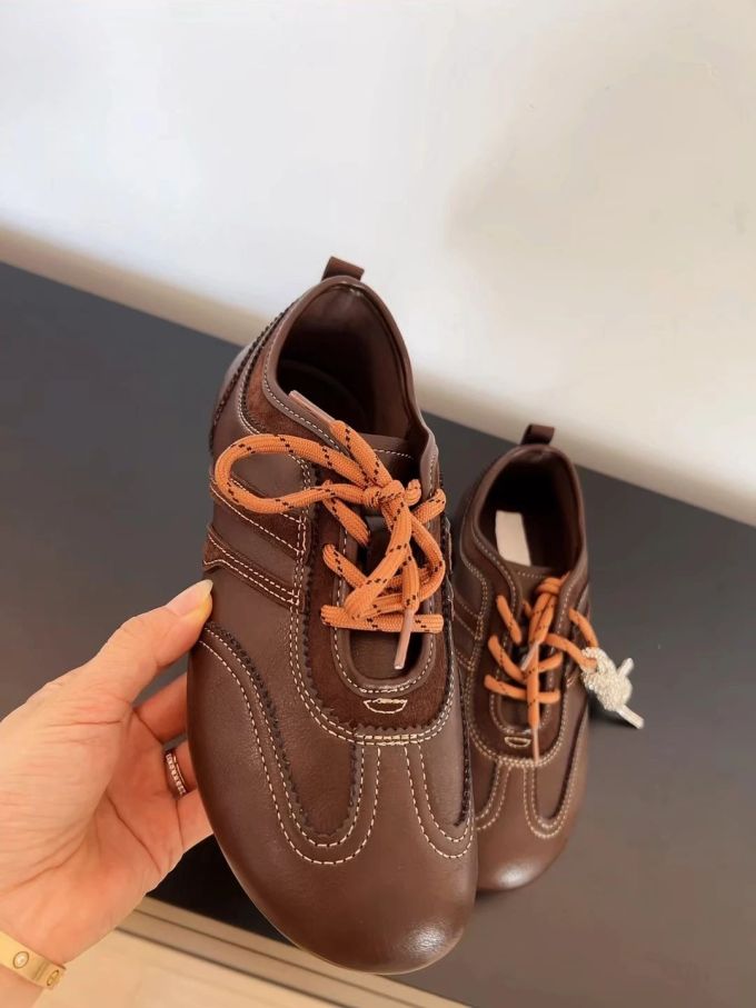 剑桥棕 樱桃红木 修士棕 低帮 系带 皮革 