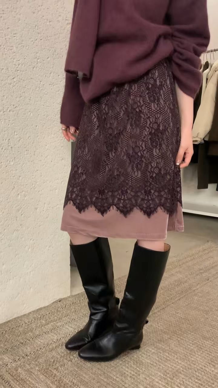 蕾丝面料 A型 巧克力梅 瘿木色 鹿 蕾丝花边  - VALI鞋履AI设计主图