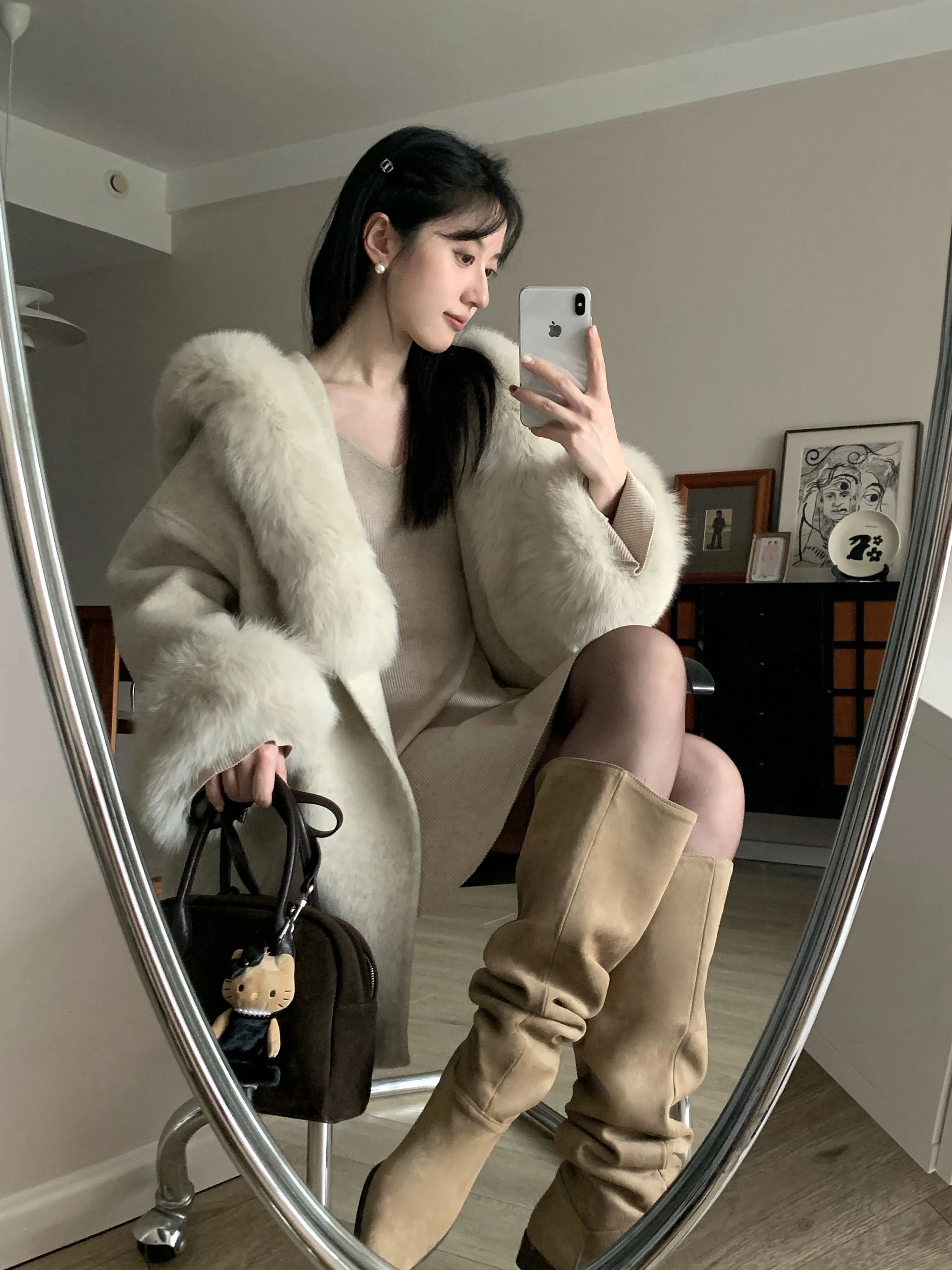 呢绒 H型 岩石灰 沙漠棕榈色 榉树色 毛条  - VALI鞋履AI设计主图