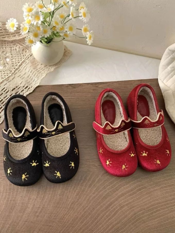 桑巴红 大丽花红 烧结砖色 圆头 魔术贴 中口鞋 