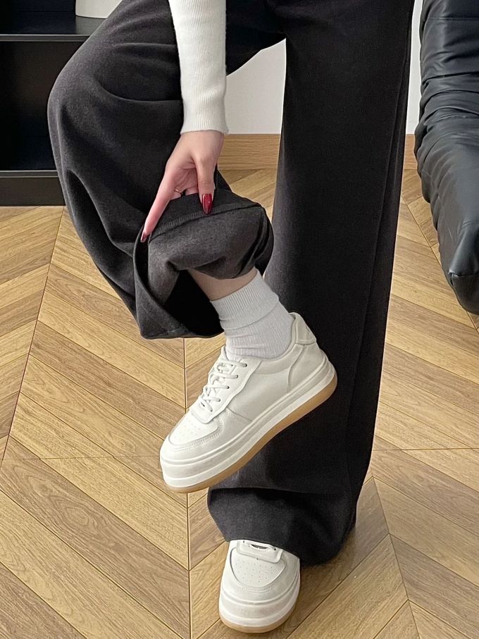 深银灰色 婴儿爽身粉 月光灰 低帮 皮革 