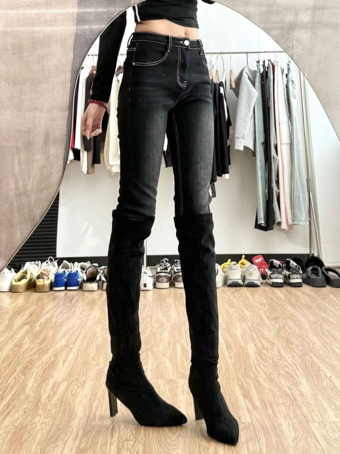 燕尾服 青铜色 灯黑 方头 皮革 