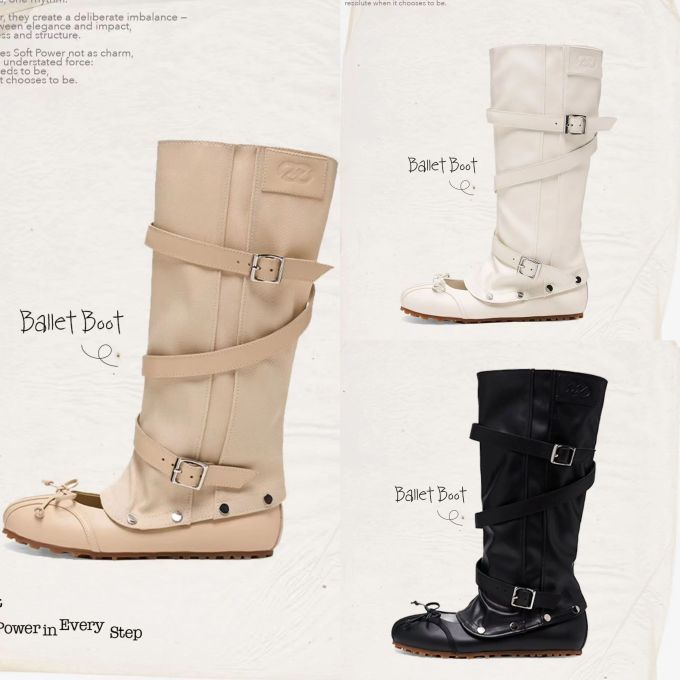 果汁刨冰色 沙砾色 白红色 尖头 袢扣 皮革 