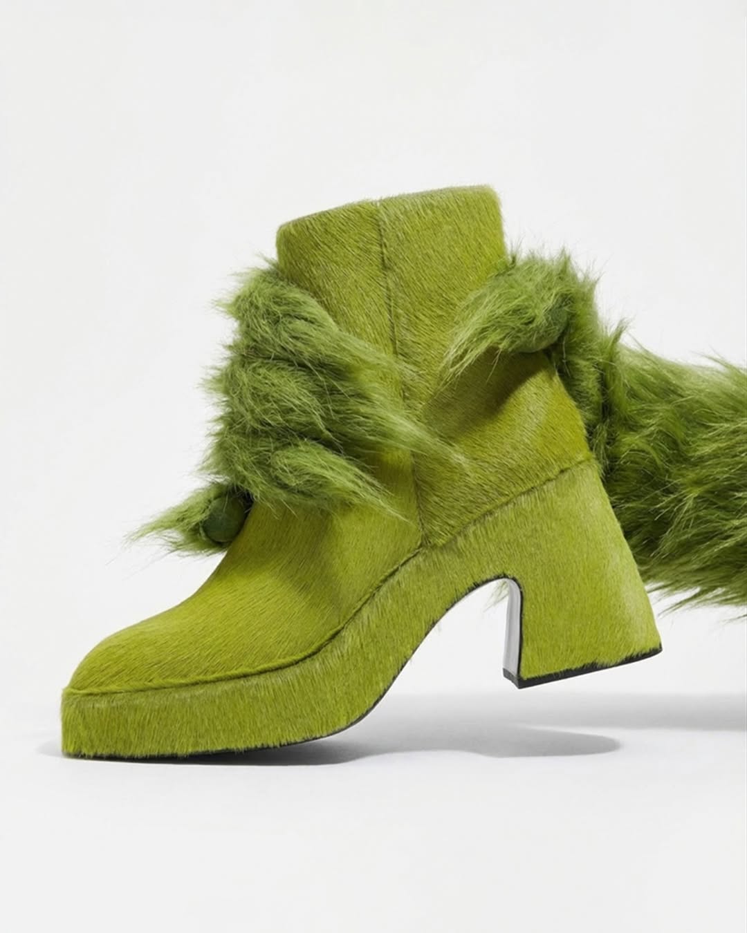 高跟 粗跟 利马豆绿 金丝柏 苹果绿 圆头 低帮  - VALI鞋履AI设计主图