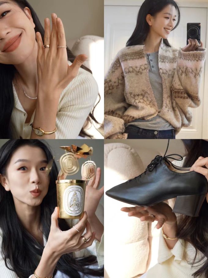 皮草面料 颈线领 中长袖 裘毛袖 满印&循环 拼接 自然色 土罐色 驯鹿色 