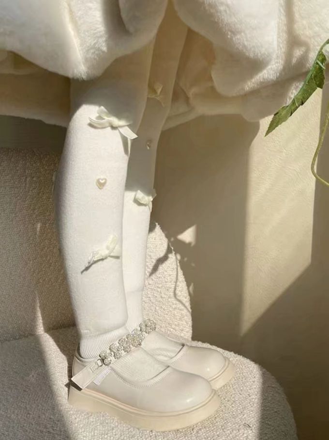 厚底 牡蛎灰 珍珠白 芦笋白 圆头 袢扣 皮革 