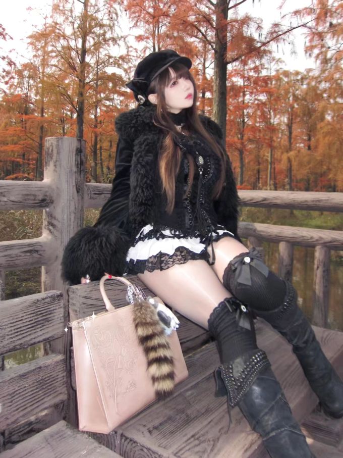 皮草面料 A型 裘毛袖 无烟煤色 薄云 潜望镜色 哥特风 