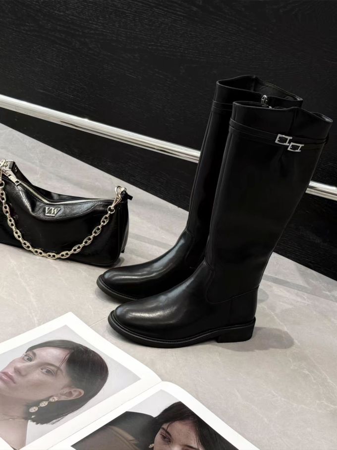 燕尾服 灯黑 青铜色 圆头 袢扣 皮革 