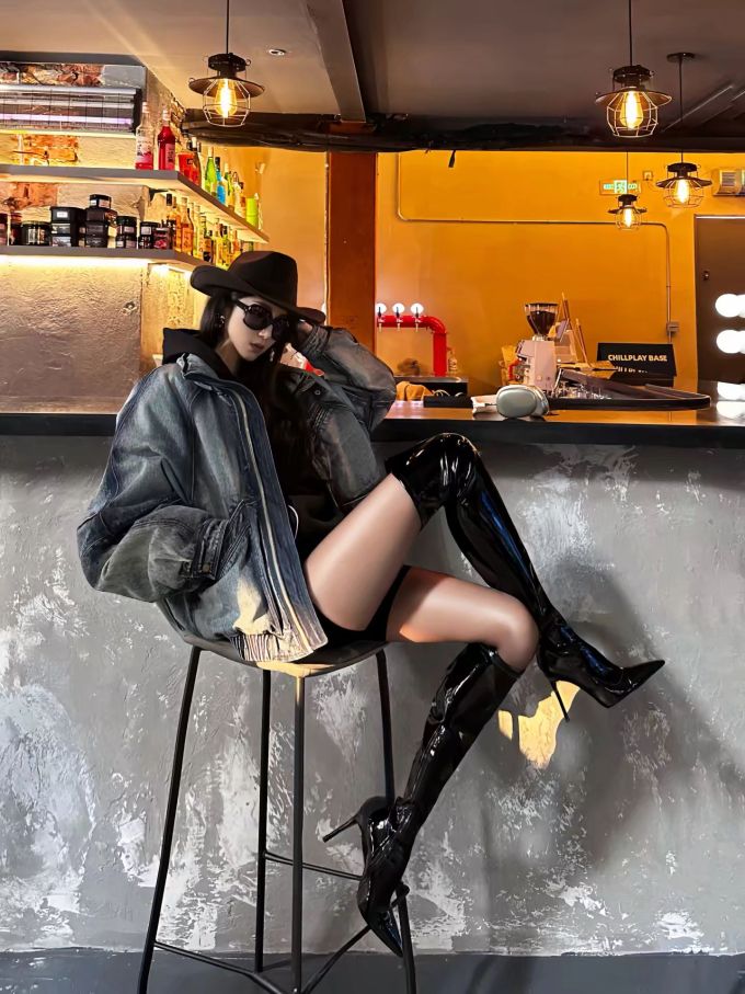 牛仔面料 H型 连帽领 中长袖 停电色 暗影蓝 石板 基础拉链 