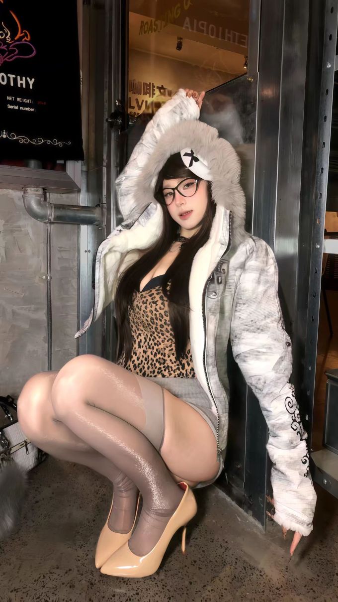 防护功能 H型 连帽领 基础袖 满印&循环 豹纹 深洞 糖 淡紫色 