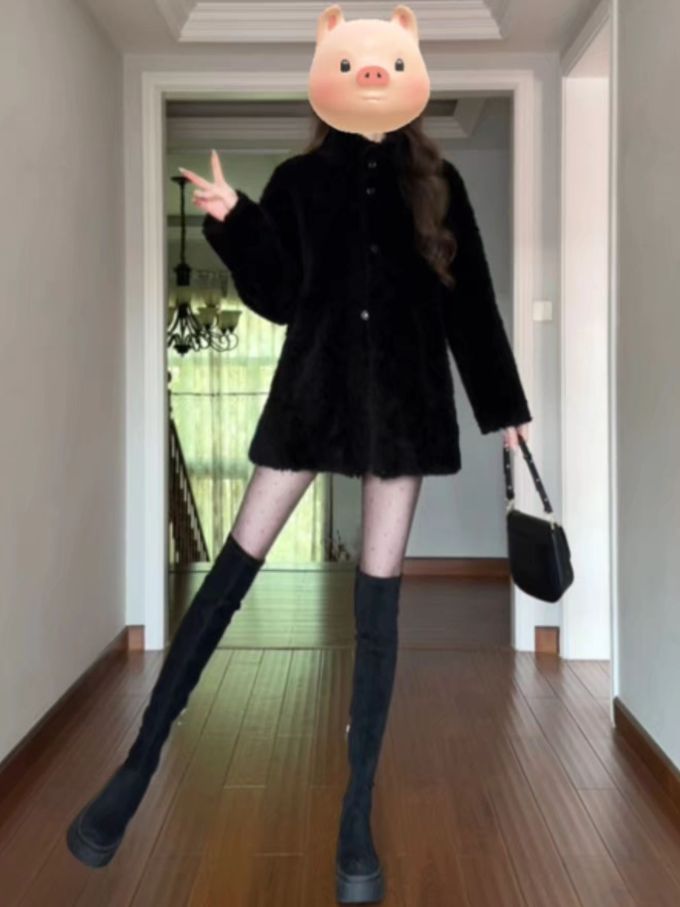 皮草面料 A型 裘毛袖 燕尾服 基础扣饰 